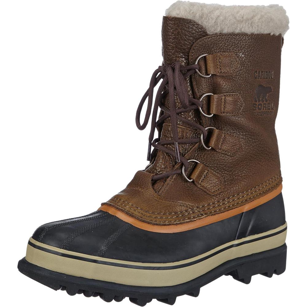 imageSorel Mens Caribou Snow BootBrown Marrone Braun Olive Brown Dark Ginger 334