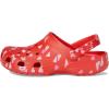Crocs Unisex Adult Classic Marbled Tie-Dye Clogs(Cherry Red/Hearts & Butterflies)