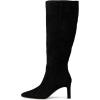 Sam Edelman womens Sylvia(Black Suede Wide Calf)