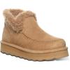 BEARPAW Womens Maeve Platform Lo Waterproof Suede Ankle Boots(Iced Coffee Solid)
