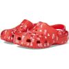 Crocs Unisex Adult Classic Marbled Tie-Dye Clogs(Cherry Red/Hearts & Butterflies)