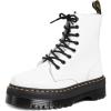Dr. Martens, Jadon 8-Eye Leather Platform Boot for Men and Women(White Polished Smooth)