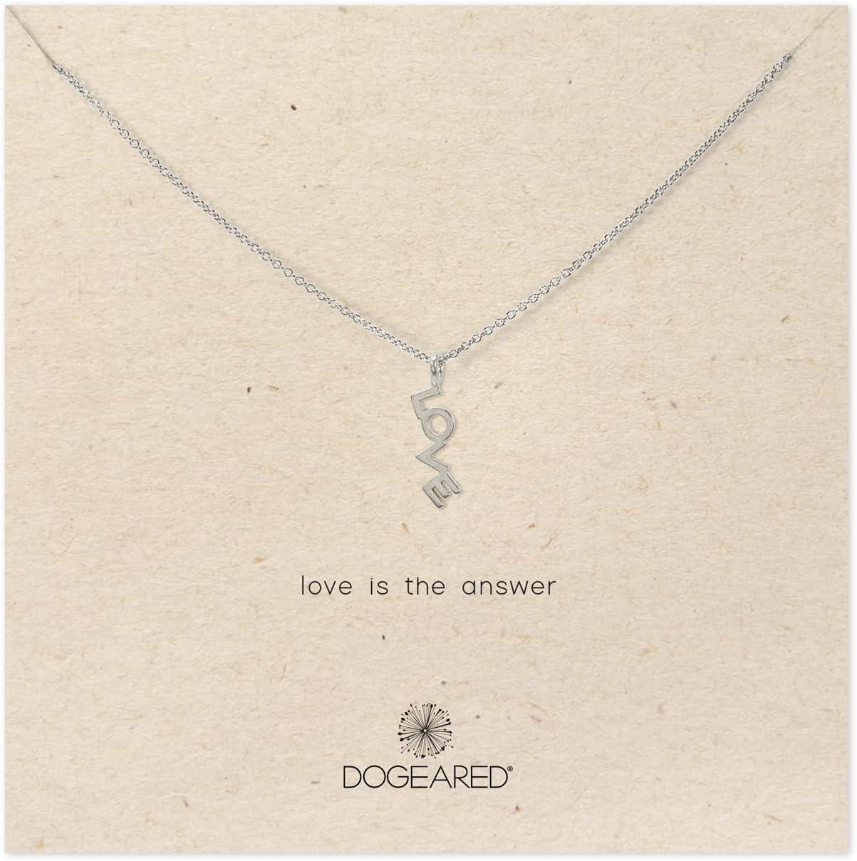imageDogeared Love Is The Answer Love Hanging Word Necklace Silver One Size