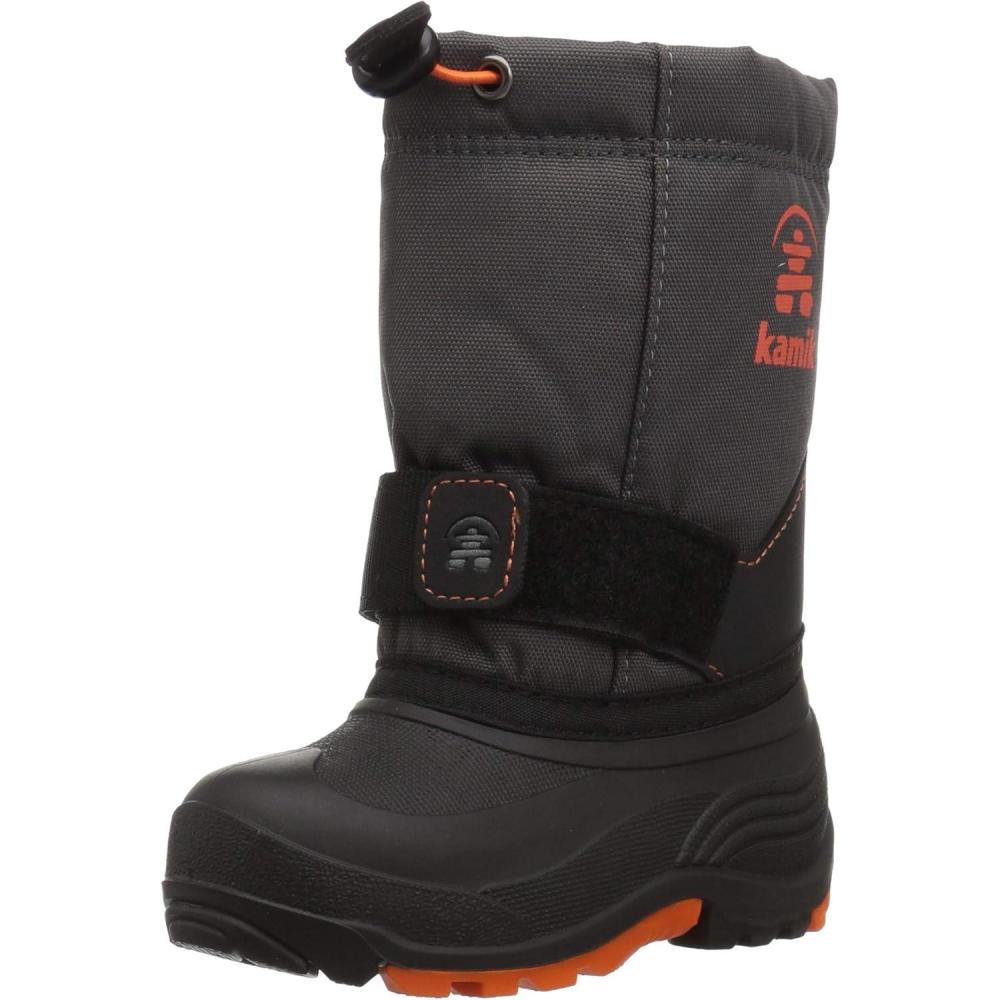 imageKamik Rocket Kids Boots Warm  Waterproof Insulated Snow Boots for KidsCharcoalFlame