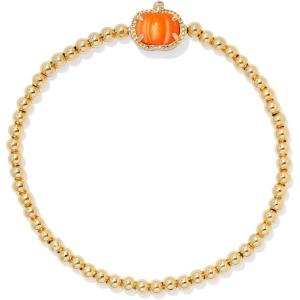 Kendra Scott Pumpkin Stretch Bracelet, Fashion Jewelry for Women(GOLD – ORANGE MOTHER OF PEARL)