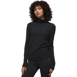 prAna Women’s Foundation Rib Turtleneck(Black Heather)