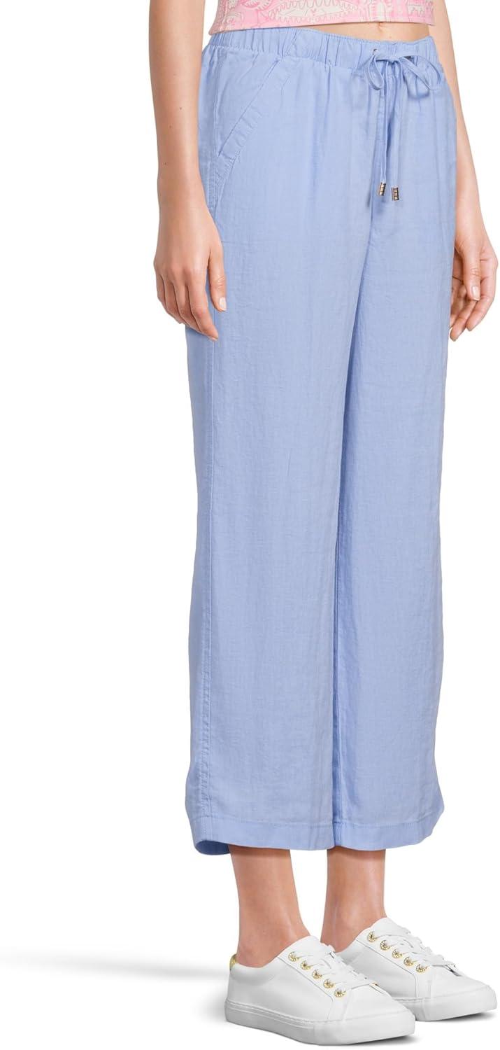 imageLilly Pulitzer Womens Brawley Linen Crop PantsJacaranda Blue