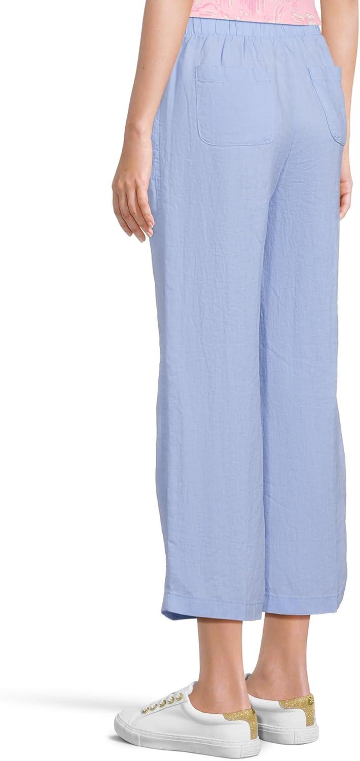 imageLilly Pulitzer Womens Brawley Linen Crop PantsJacaranda Blue