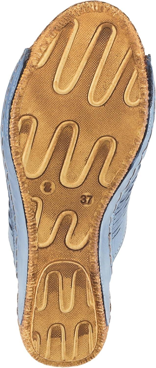 imageSpring Step Cunacena Womens Leather Slip On Wedge Sandal Low Heel Sandals for Women with Die Cut Lattice Stretch Upper Breathable LiningBlue