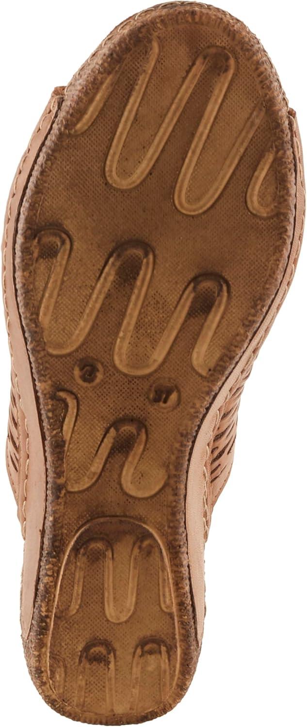 imageSpring Step Cunacena Womens Leather Slip On Wedge Sandal Low Heel Sandals for Women with Die Cut Lattice Stretch Upper Breathable LiningBrown