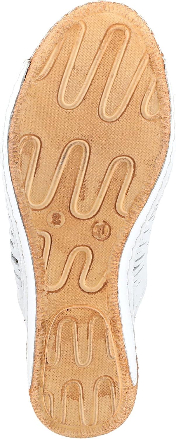 imageSpring Step Cunacena Womens Leather Slip On Wedge Sandal Low Heel Sandals for Women with Die Cut Lattice Stretch Upper Breathable LiningWhite