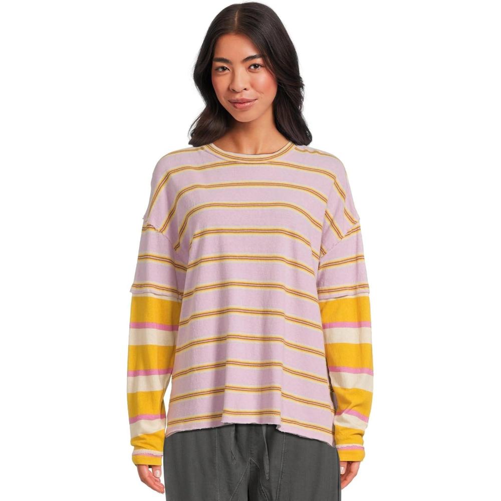 imageFree People Womens Nina Stripe Long SleeveLilac Combo