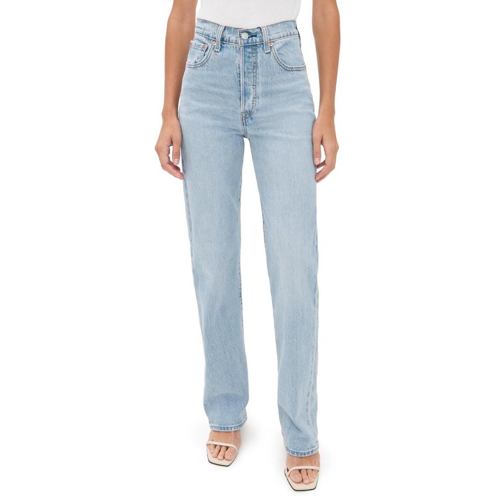 imageLevis Womens Ribcage Full Length JeansBlasted Stone Clean Psk