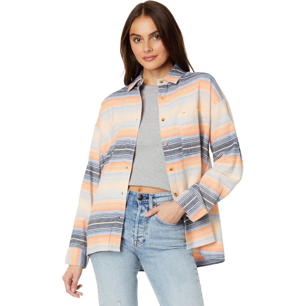 imageRip Curl Trippin Long Sleeve FlannelMid Blue