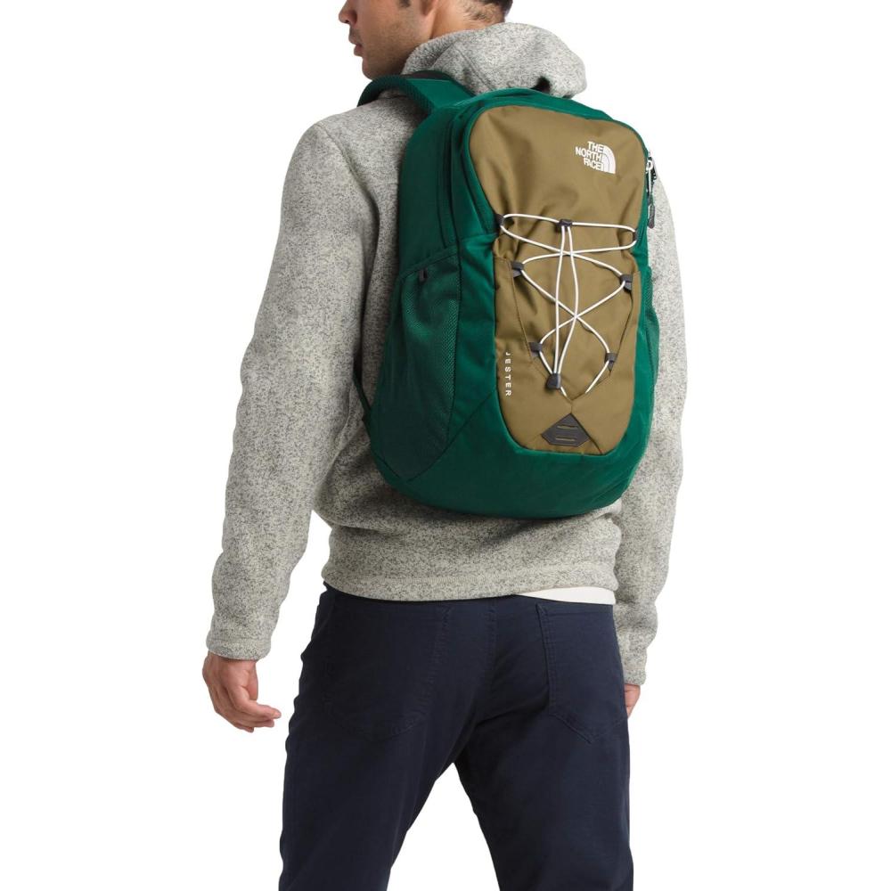 imageThe North Face Jester Everyday Laptop Backpack  PFAS Free Deep NoriMeta Lime One SizeBritish KhakiNight Green