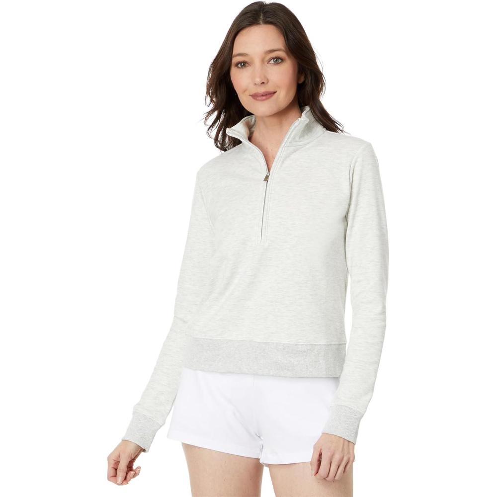 imageTravisMathew womens Cloud 12 ZipHeather Light Grey