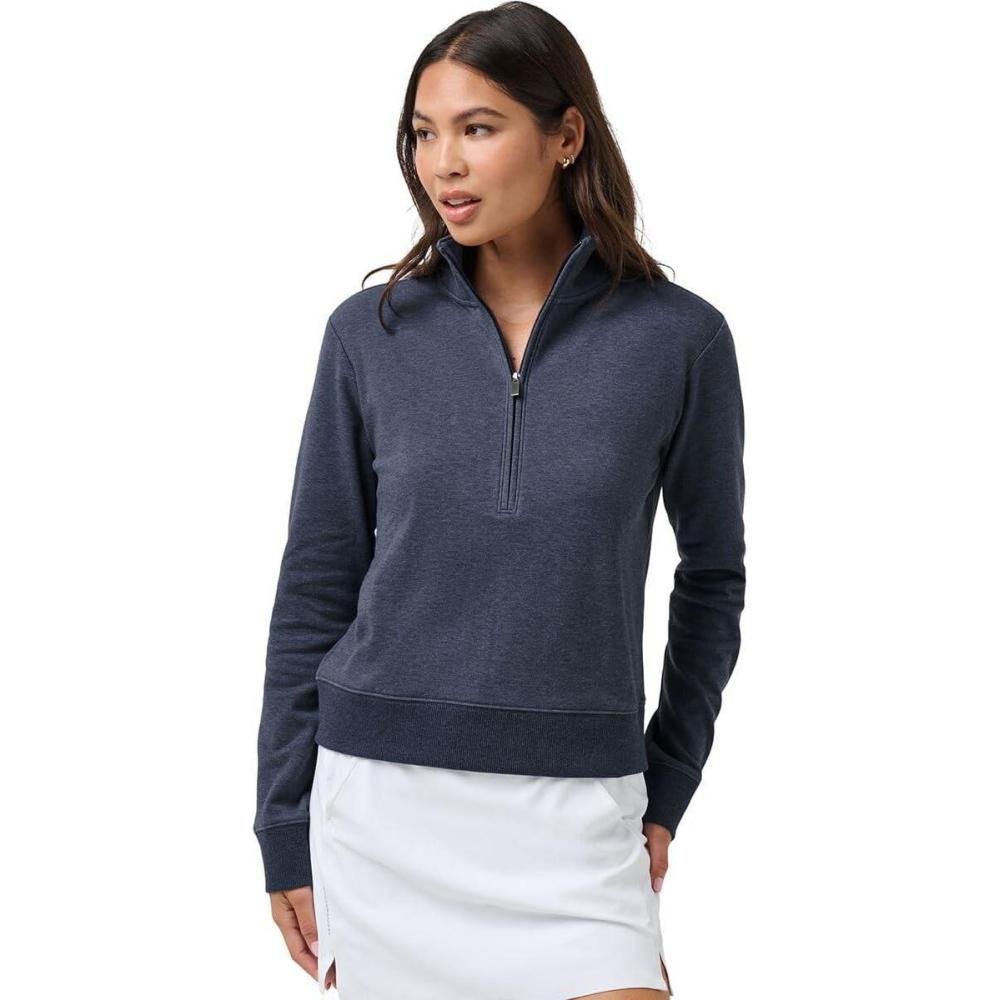 imageTravisMathew womens Cloud 12 ZipHeather Navy Blazer