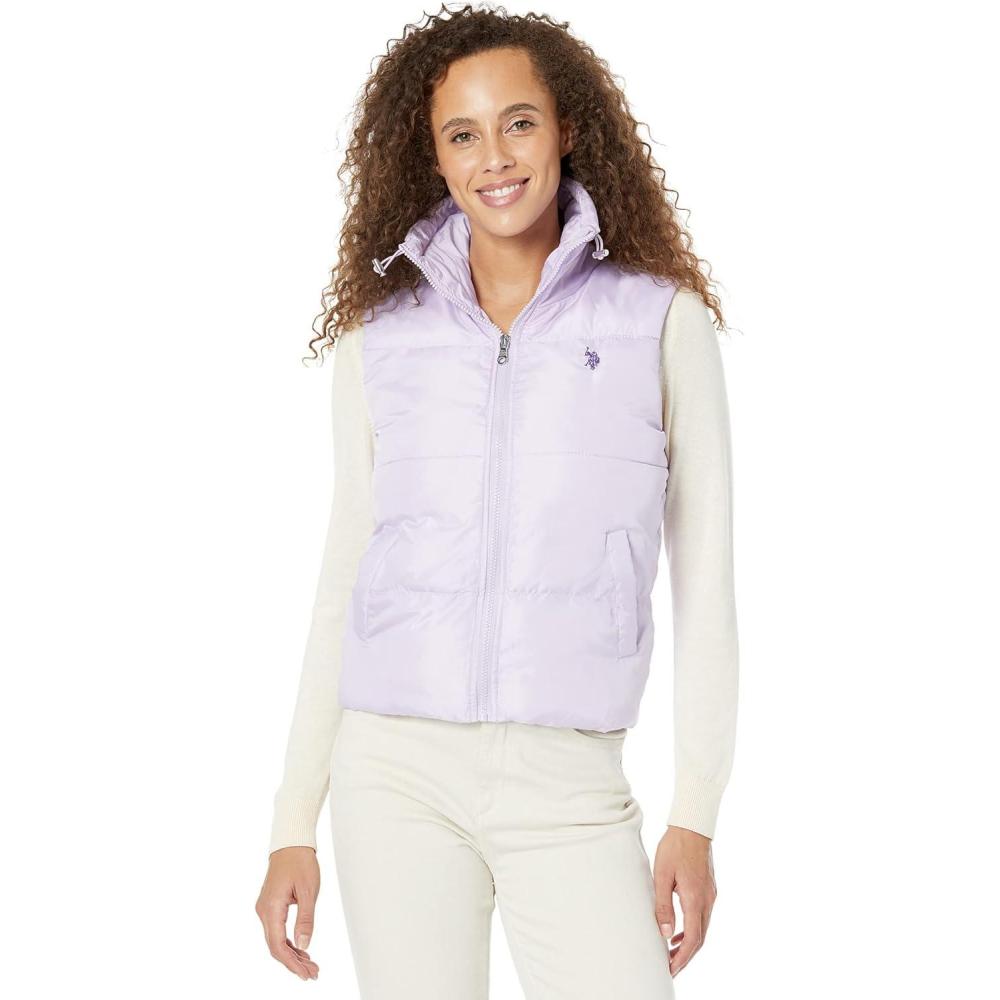 imageUS POLO ASSN Cropped Puffer VestPastel Lilac