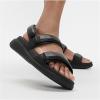 FitFlop womens F-mode Go Adjustable Flatform Back-strap Sandals(All Black)