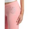 Juicy Couture Womens Heritage Low Rise Snap Pocket Easy Fit Track Pants(Strawberry Ice)