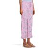 Lilly Pulitzer Women’s Brawley Linen Crop Pants(Rousseau Pink Barefoot Beachcombers)