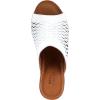 Spring Step Cunacena Women’s Leather Slip On Wedge Sandal | Low Heel Sandals for Women with Die Cut Lattice, Stretch Upper, Breathable Lining(White)
