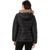 U.S. POLO ASSN. Chevron Cozy Faux Fur Lining Quilted Puffer with Cozy Faux Fur Hood(Black)