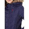 U.S. POLO ASSN. Chevron Cozy Faux Fur Lining Quilted Puffer with Cozy Faux Fur Hood(Evening Blue)