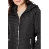 U.S. POLO ASSN. Chevron Quilted Moto Hooded Jacket with Rib Trim And Cozy Faux Fur Lining(Black)
