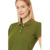 U.S. Polo Assn. Women’s Classic Stretch Pique Polo Shirt(Cypress Olive)