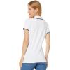 U.S. Polo Assn. Women’s Classic Stretch Pique Polo Shirt(White/Navy)