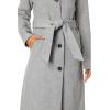Wool Blend Coat with Overlapping Collar by Avec Les Filles(Grey)