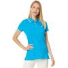U.S. Polo Assn. Women’s Classic Stretch Pique Polo Shirt(Downtown Blue)