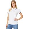 U.S. Polo Assn. Women’s Classic Stretch Pique Polo Shirt(White/Navy)