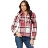 Zip-Front Printed Jacket by Avec Les Filles(Cranberry/Cream Plaid)