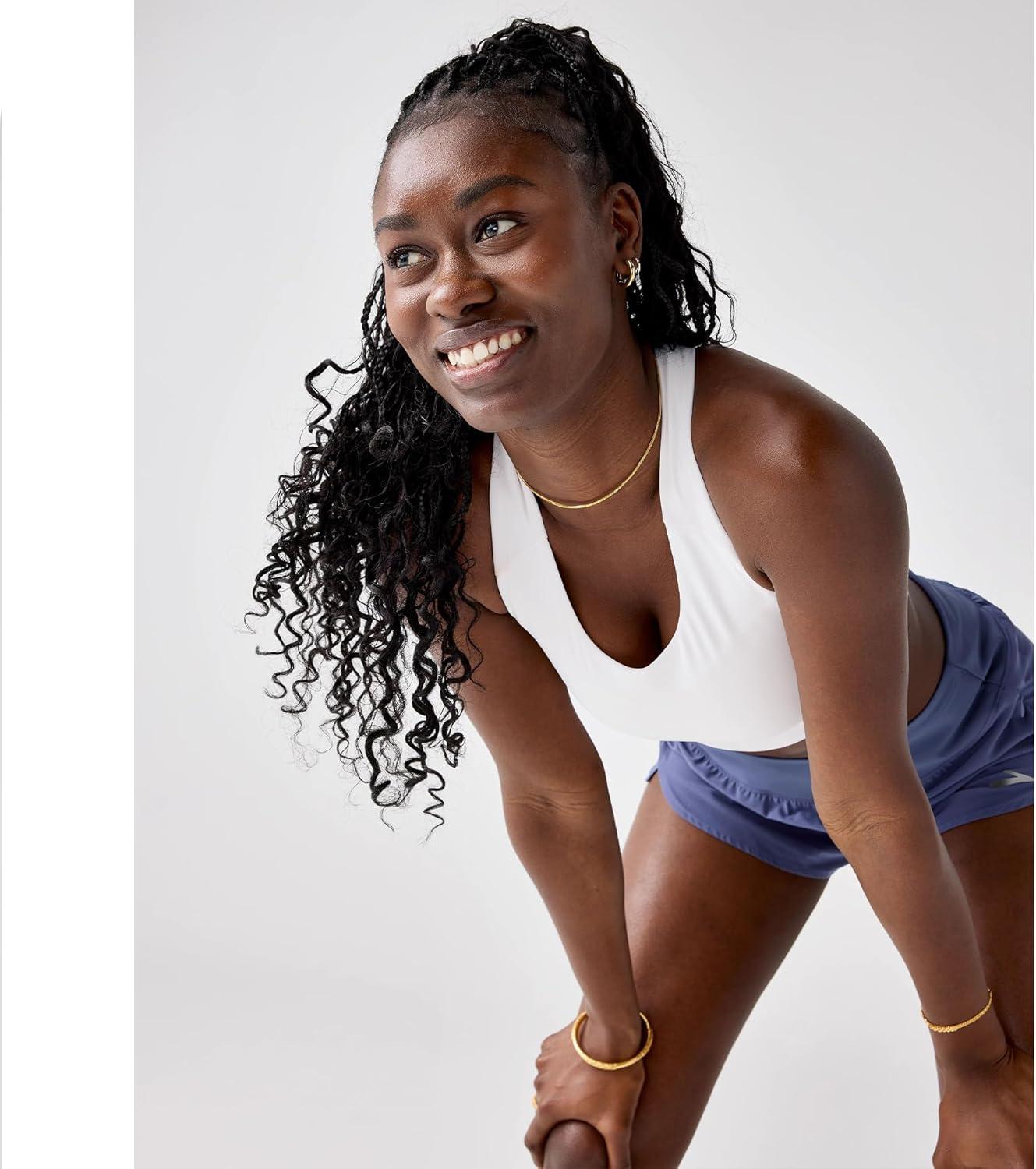 imageBrooks Womens Luxe Pocket Bra Supportive Sports Bra with Pocket for Training Workouts ampamp RunningWhite