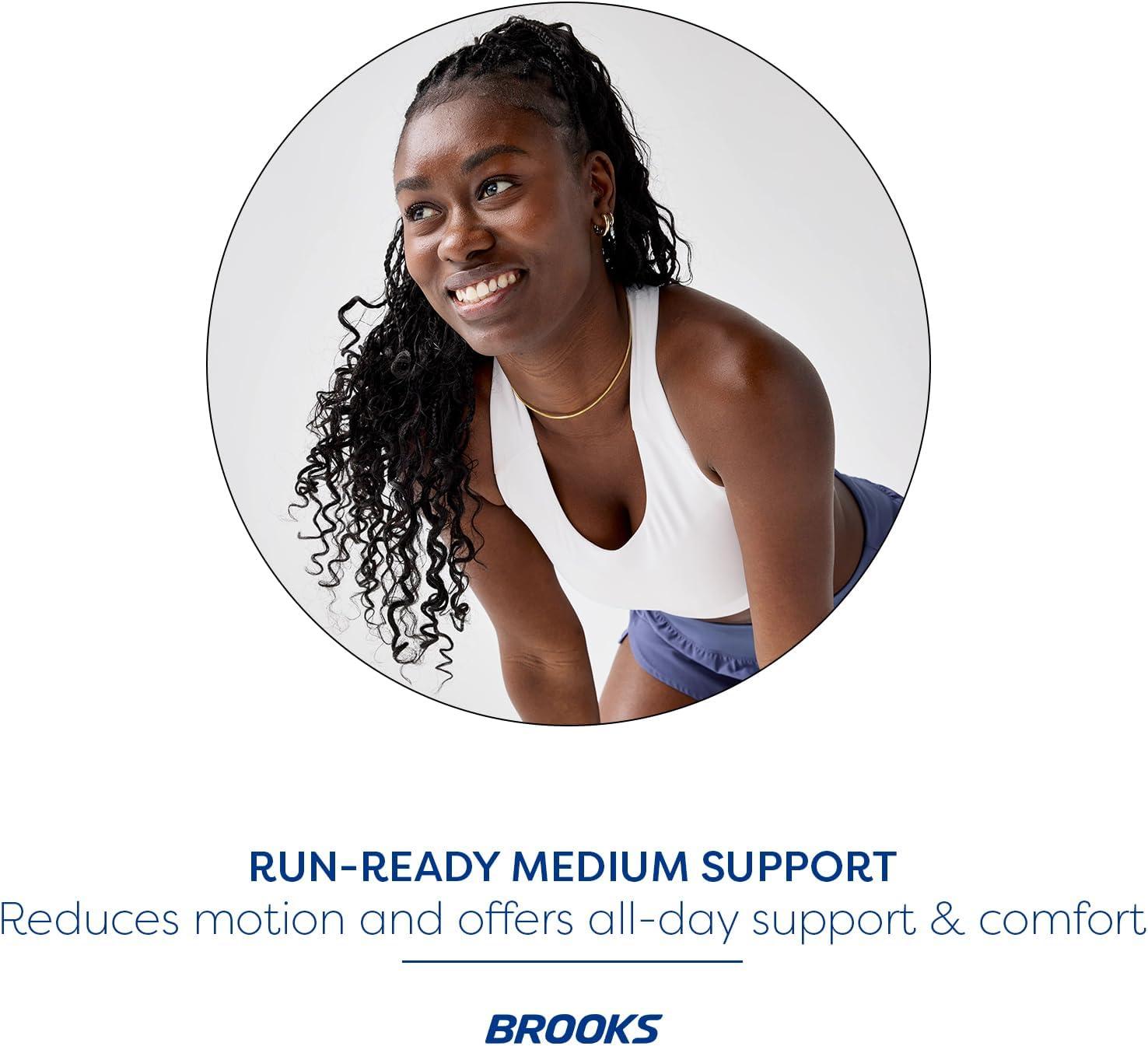 imageBrooks Womens Luxe Pocket Bra Supportive Sports Bra with Pocket for Training Workouts ampamp RunningWhite