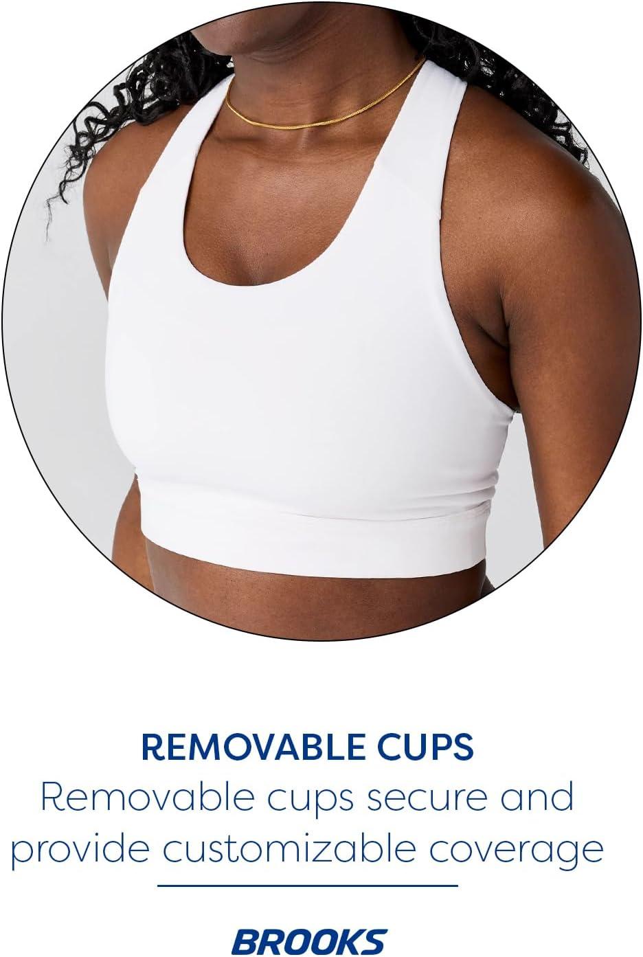imageBrooks Womens Luxe Pocket Bra Supportive Sports Bra with Pocket for Training Workouts ampamp RunningWhite