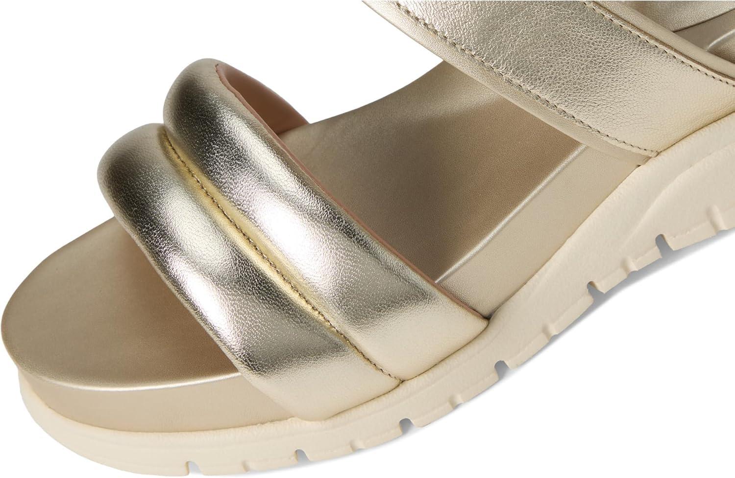 imageCole Haan Womens Zerogrand Double Band Slide SandalsSoft Gold TalcaIvory