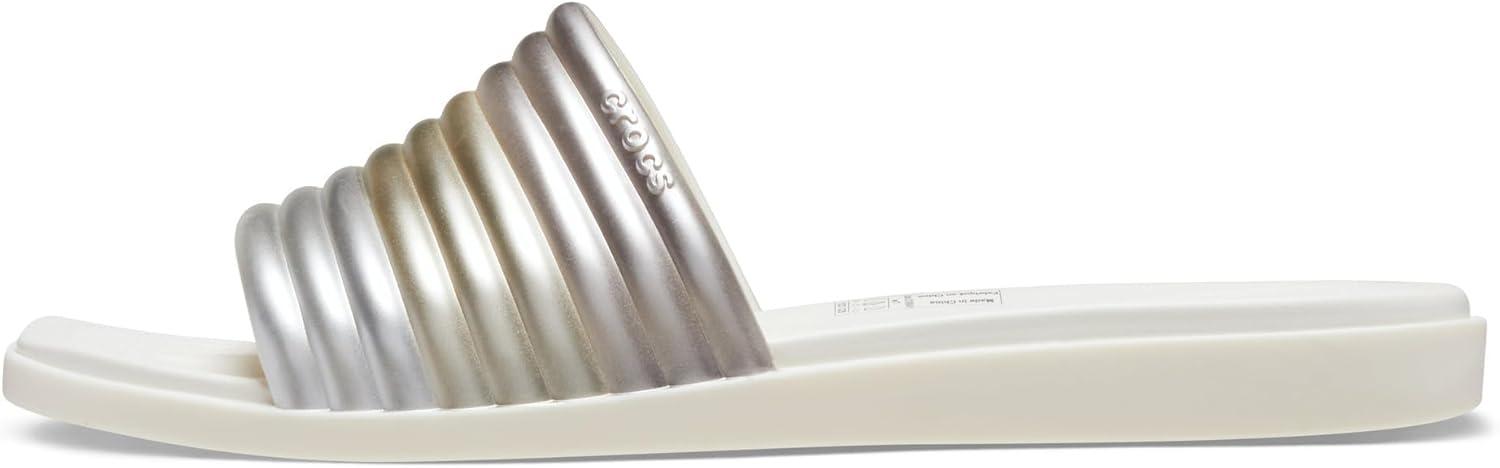 imageCrocs Womens Miami Slide SandalMetallic Chalk