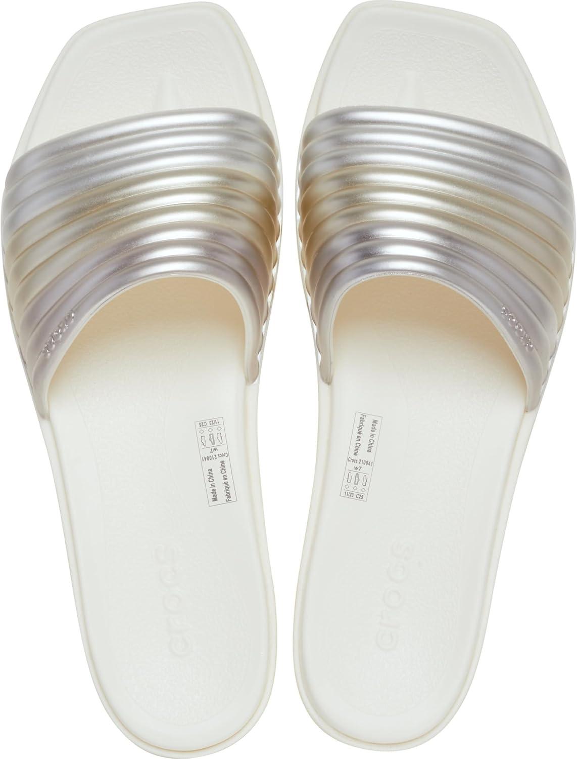 imageCrocs Womens Miami Slide SandalMetallic Chalk