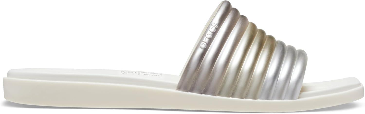 imageCrocs Womens Miami Slide SandalMetallic Chalk