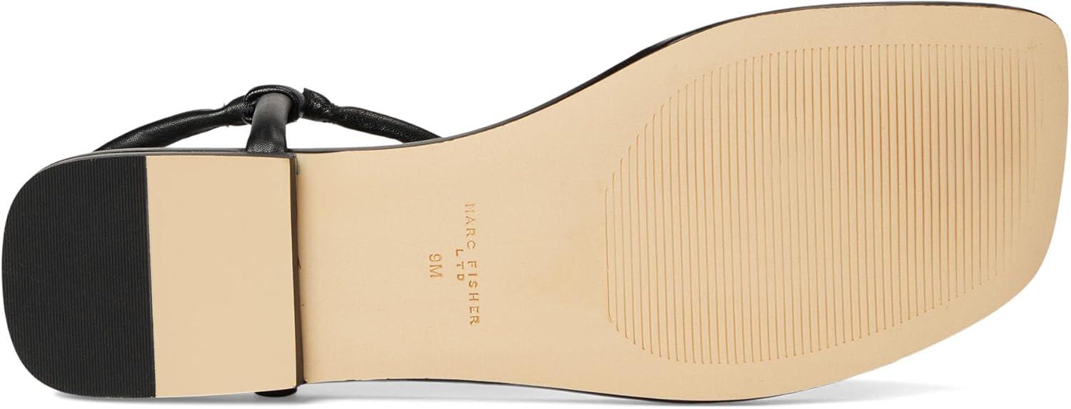 imageMarc Fisher LTD Womens Maycee Flat SandalBlack Leather