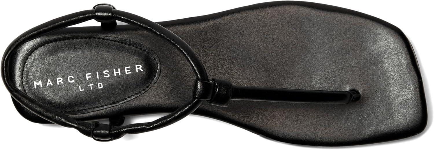 imageMarc Fisher LTD Womens Maycee Flat SandalBlack Leather