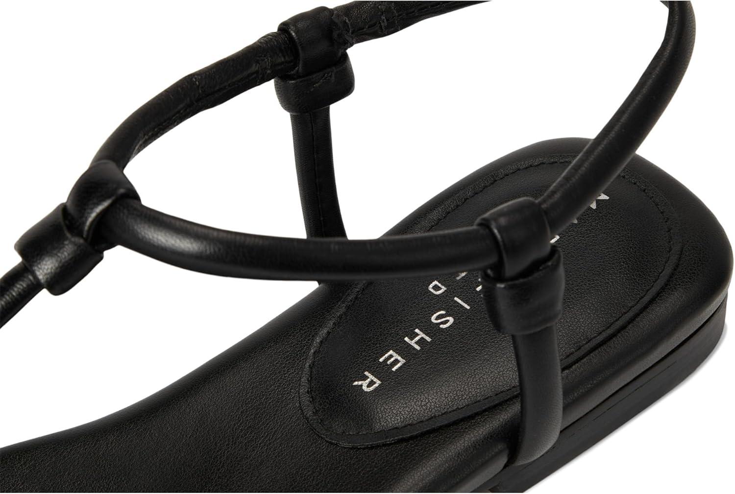 imageMarc Fisher LTD Womens Maycee Flat SandalBlack Leather