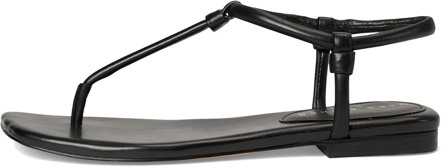 imageMarc Fisher LTD Womens Maycee Flat SandalBlack Leather