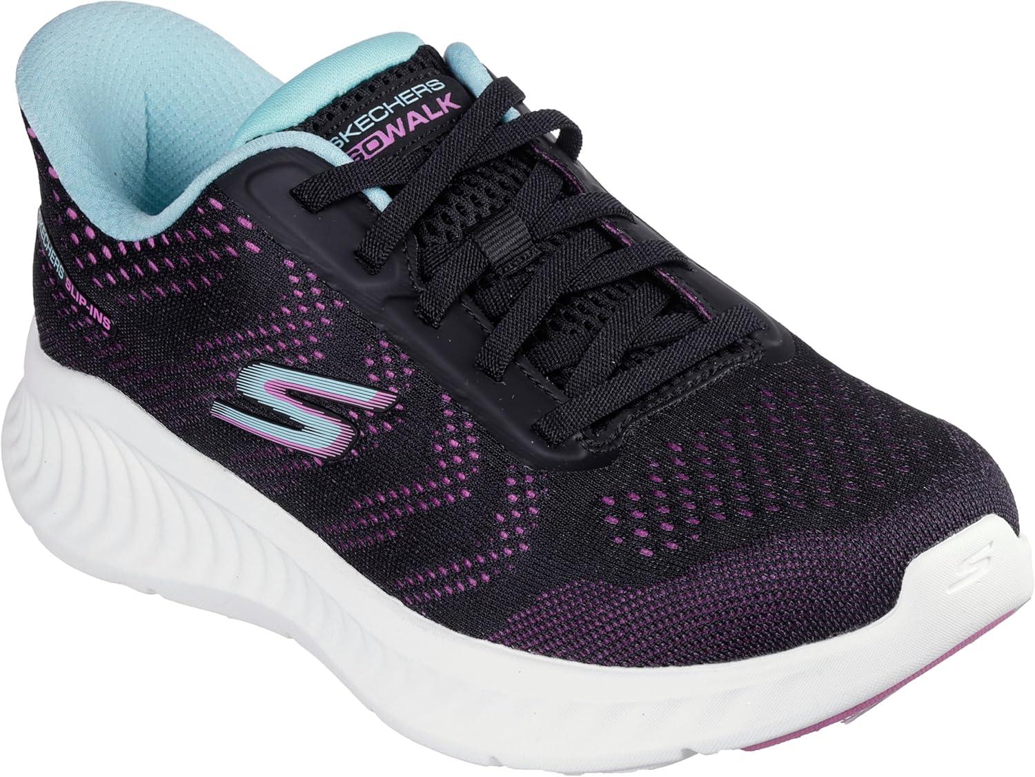 imageSkechers Womens Go Walk Now Hands Free Slipins SneakerBlackPurple