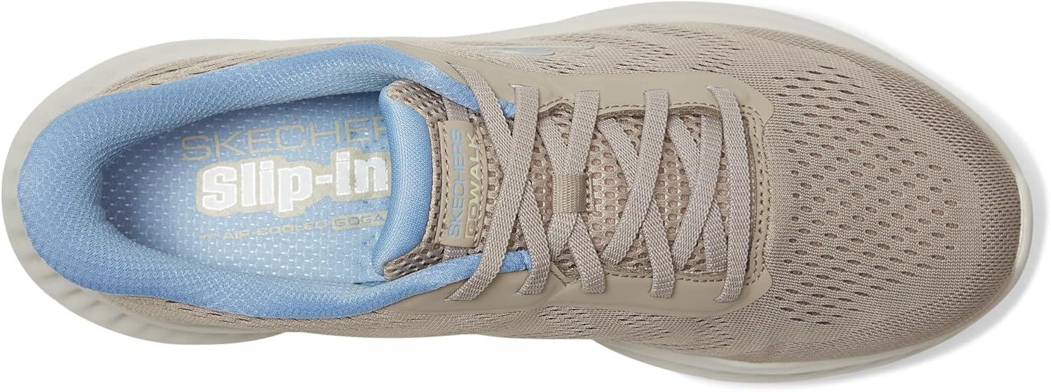 imageSkechers Womens Go Walk Now Hands Free Slipins SneakerTaupeBlue