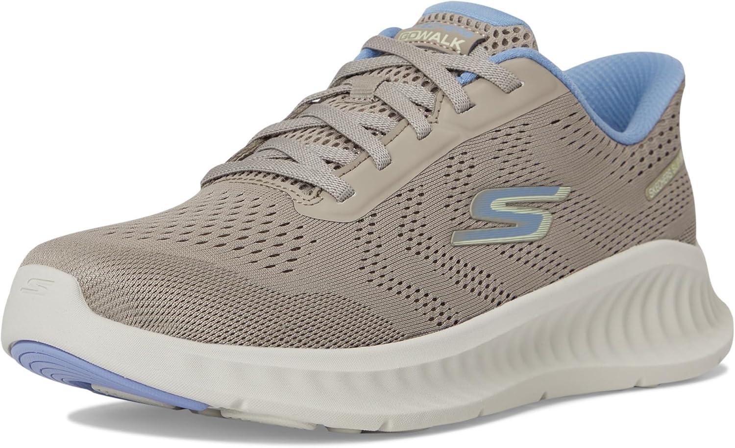 imageSkechers Womens Go Walk Now Hands Free Slipins SneakerTaupeBlue