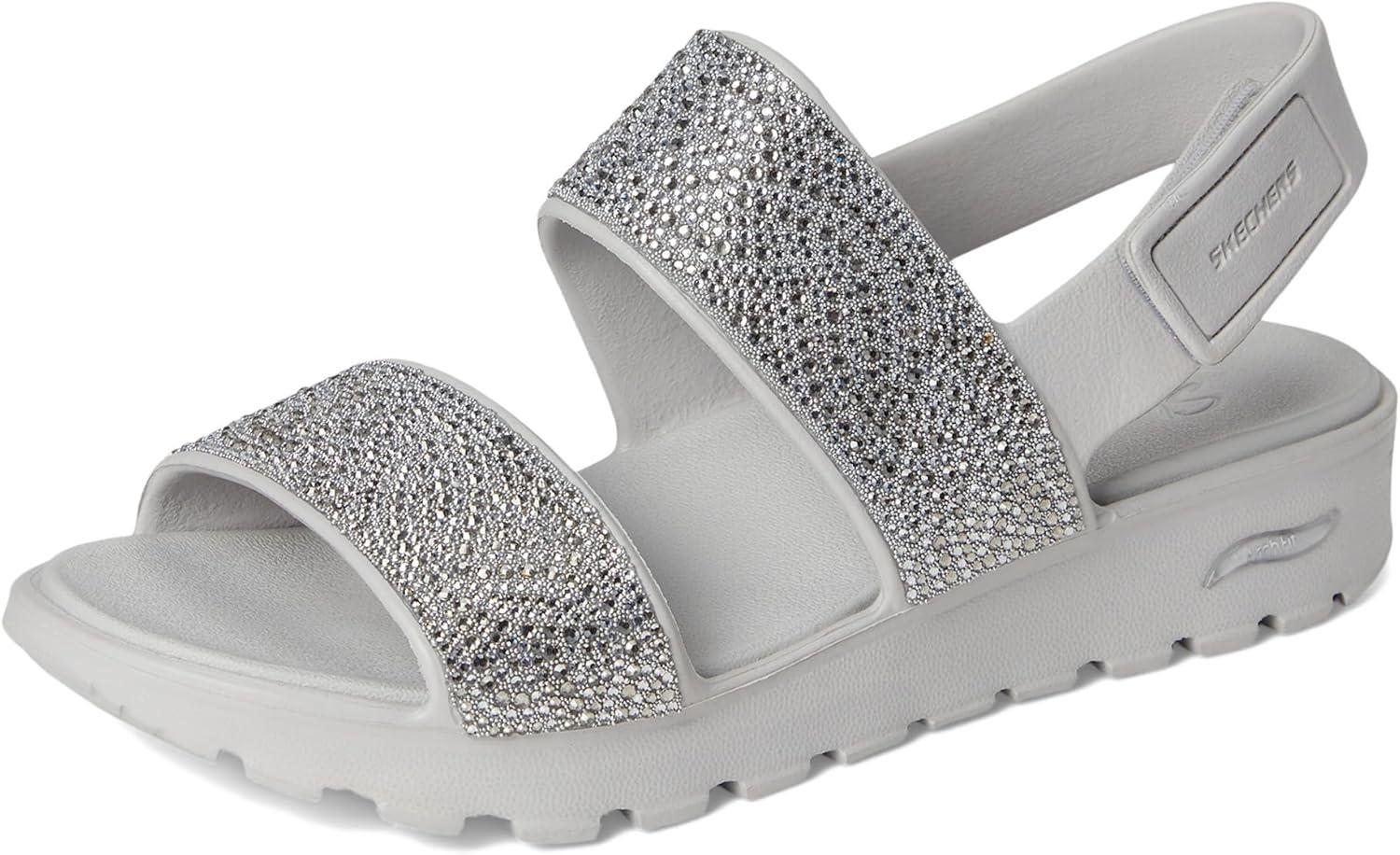 imageSkechers womens Foamies Arch Fit Footsteps Double Band With RhinestonesGrey